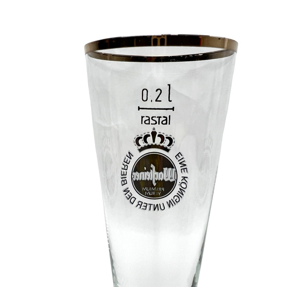 Vintage Warsteiner Beer Glasses Set Of 5 Pilsner Gold Rim German 0.2L Footed - Picture 7 of 9